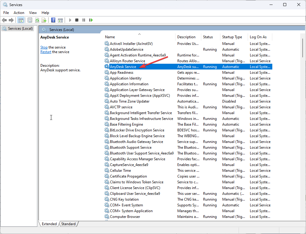 Servicio AnyDesk: el ID de AnyDesk no se muestra en Windows 11